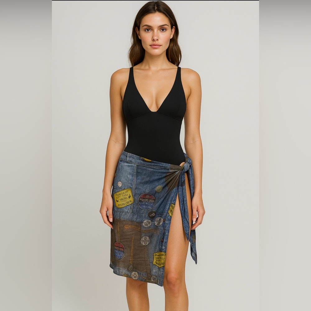 Christian Dior Miss Diorella Trompe L’oeil print Skirt Wrap S